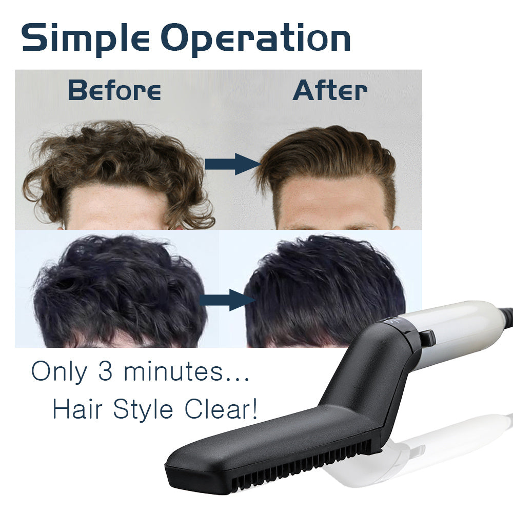 Electric Hair Straightener Brush,Men Quick Beard Straightener Styler Comb,Hair Straightening,Curly Hair Straightening Comb,Side Hair Detangling,Multifunctional Hair Curling Curler