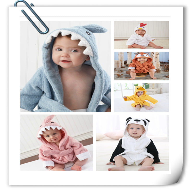 Children's Hooded Absorbent Animal-shaped Bathrobe