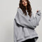 Street Boyfriend Style Polar Fleece Loose Pockets Hooded Sweater