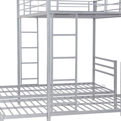 Full Over Twin Twin Size Bunk Bed With Built-in Shelf