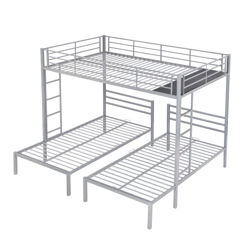 Full Over Twin Twin Size Bunk Bed With Built-in Shelf