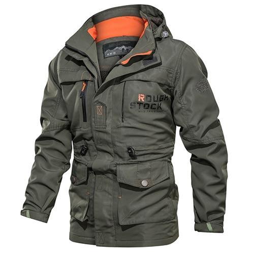 Cross-border  jacket men's mid-length casual outdoor hooded plus size jacket men's jacket spring and autumn