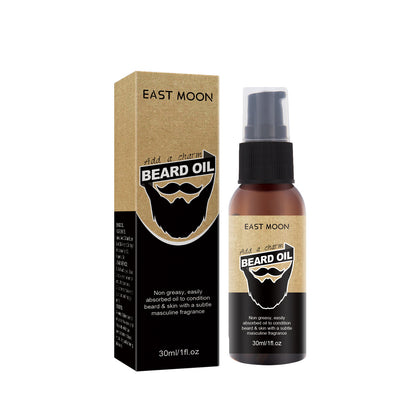 East Moon Beard Care Oil Men's Facial Sideburns Beard Styling Moisturizing Black Thick Care Oil