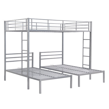 Full Over Twin Twin Size Bunk Bed With Built-in Shelf