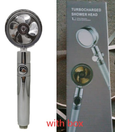 Shower Head Water Saving Flow 360 Degrees Rotating With Small Fan ABS Rain High Pressure Spray Nozzle Bathroom Accessories