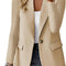 Polyester Autumn Long Sleeve Solid Color Cardigan Small Suit Jacket For Women