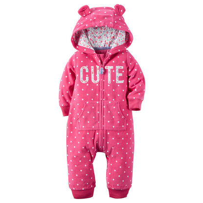 Long-sleeved fleece baby clothes romper