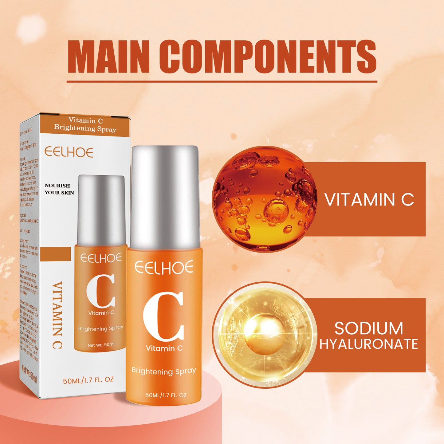 EELHOE Vitamin C Moisturizing Spray Moisturizing And Moisturizing Skin Lightening Acne Spots Rejuvenating And Whitening Spray