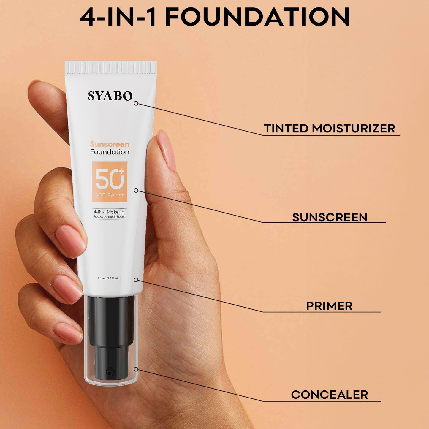 SPF50 Sunscreen Liquid Foundation