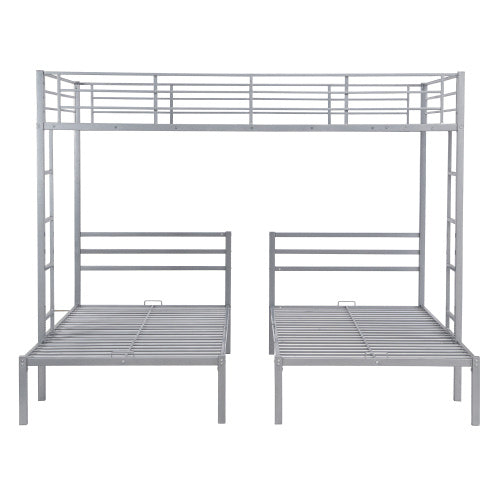 Full Over Twin Twin Size Bunk Bed With Built-in Shelf