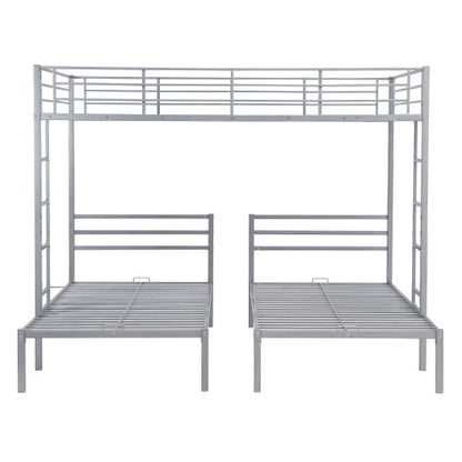 Full Over Twin Twin Size Bunk Bed With Built-in Shelf